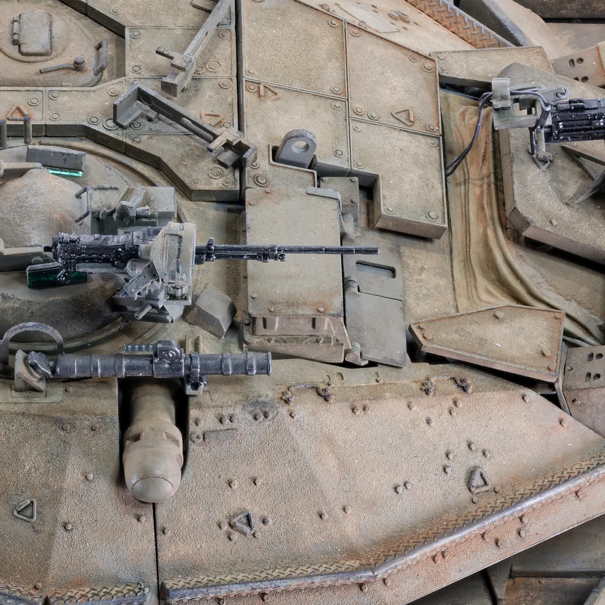 Meng Magach 6B model, turret, right side close-up