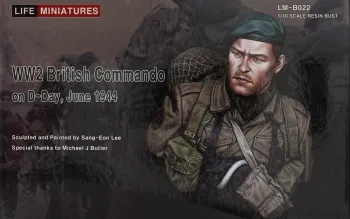 Box art for Life Miniatures WW2 British Commando 1/10th bust