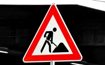 Road works sign