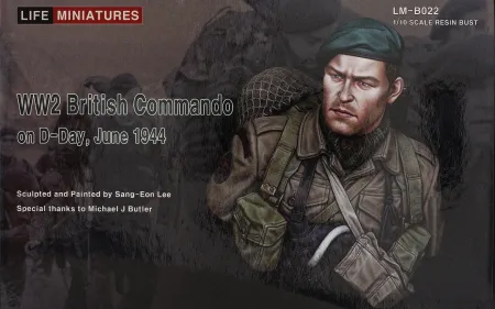 Box art for Life Miniatures WW2 British Commando 1/10th bust