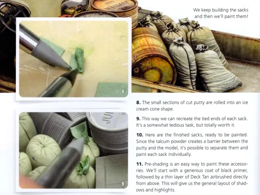 Martin Kovac's sandbags made from epoxy putty