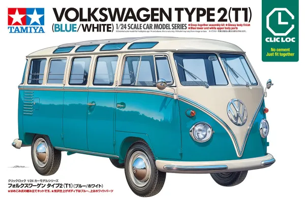 Box art of the Tamiya Clic Loc VW Type 2 kit