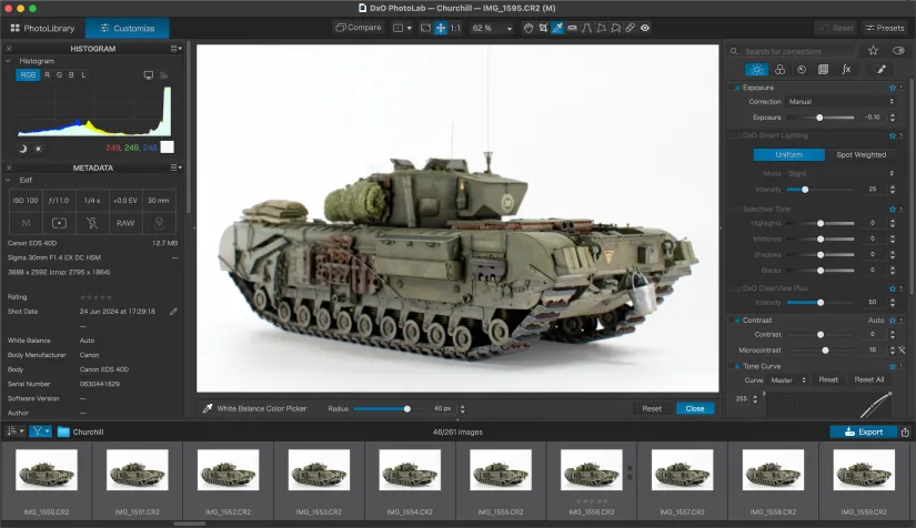 Batch processing in DxO Photolab