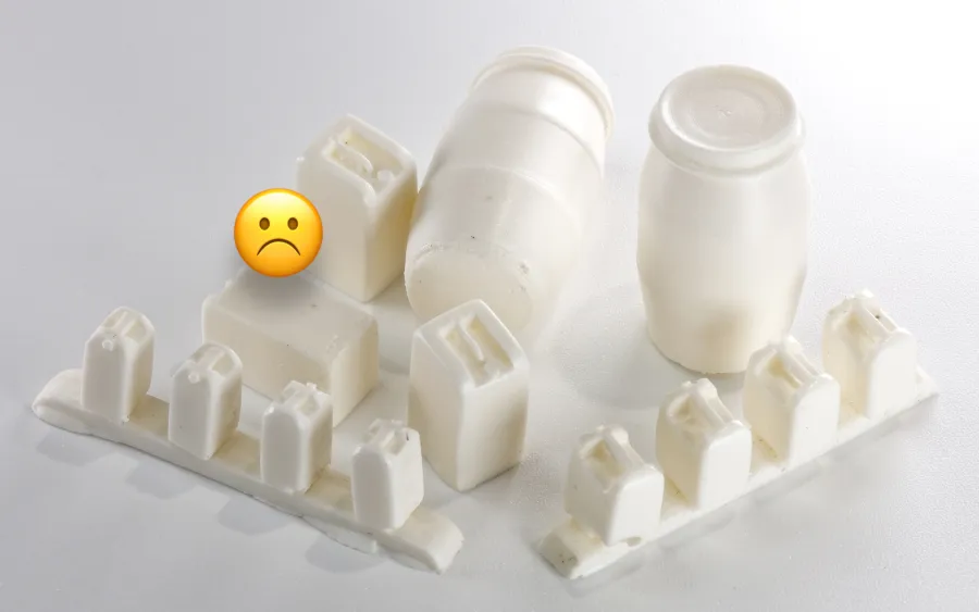 Vallejo resin fuel containers, showing major casting flaws