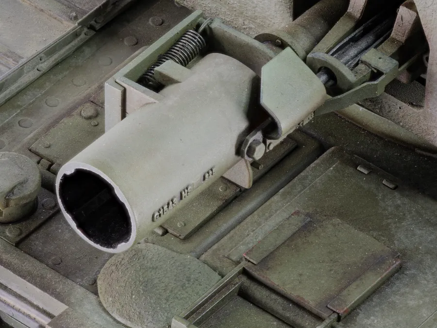 AFV Club Churchill AVRE MkIV petard launcher close-up