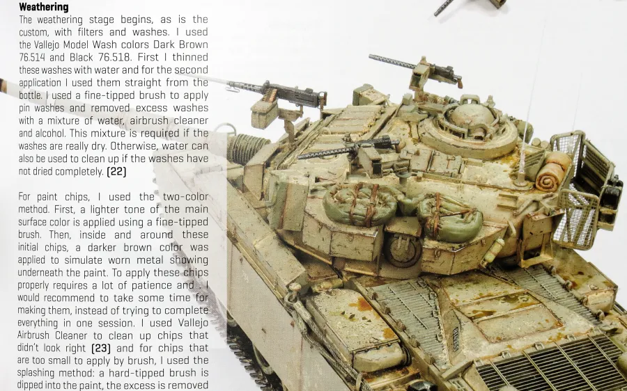 Vallejo IDF Colors book, close up of a Centurion model