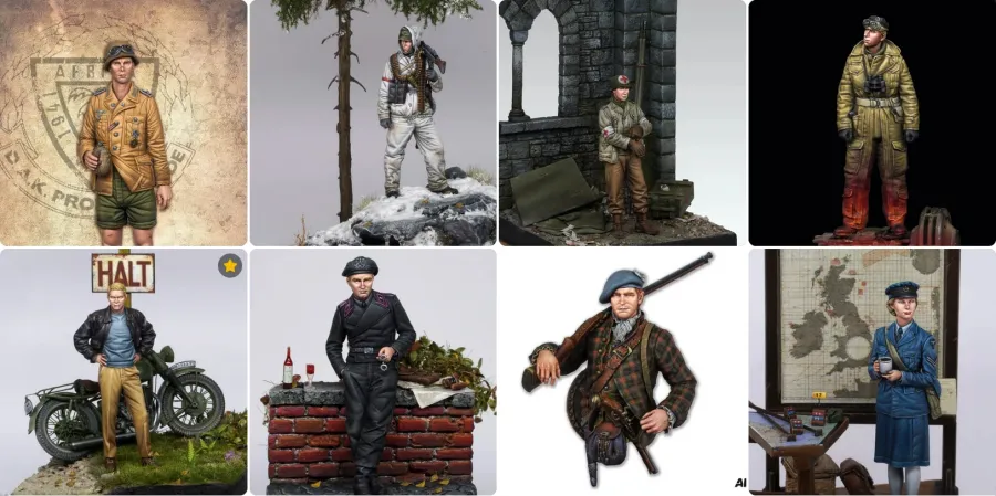 Screenshot of figures by Eduardo Fernandez at Putty and Paint