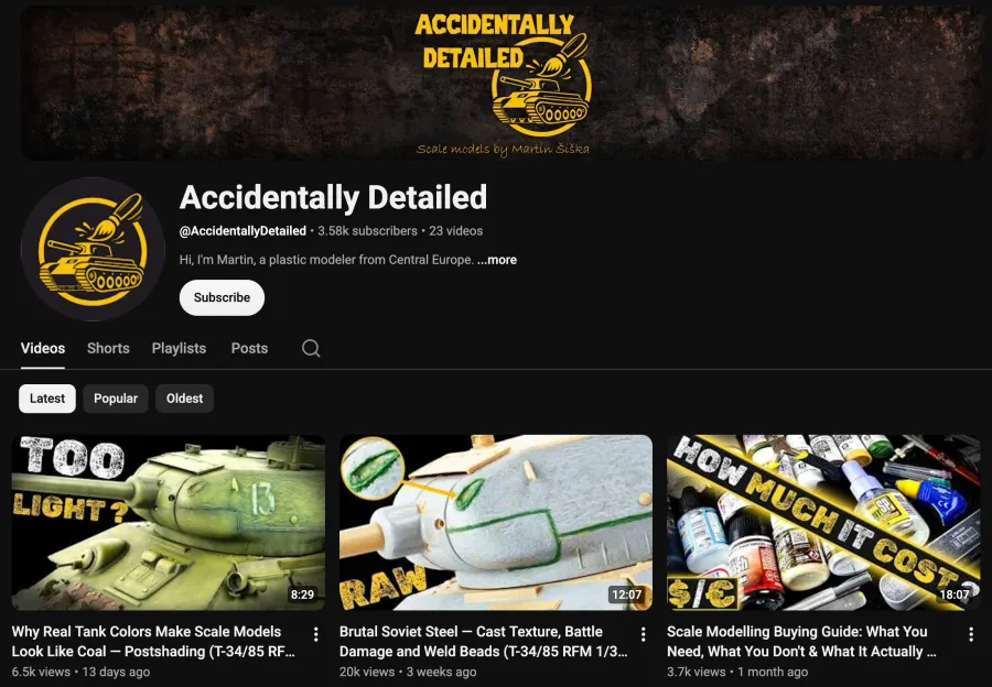 Screenshot of Accidentally Detailed channel